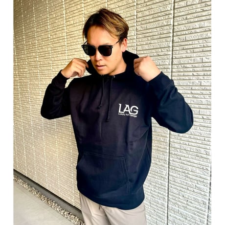 LAGNAオリジナルスタッフロゴ仕様プルオーバーパーカー10.0oz LAGロゴ