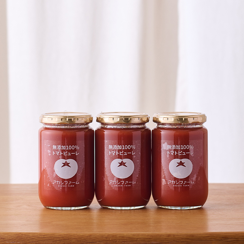 無添加100％トマトピューレ 300g×3本セット | アカシファーム｜公式
