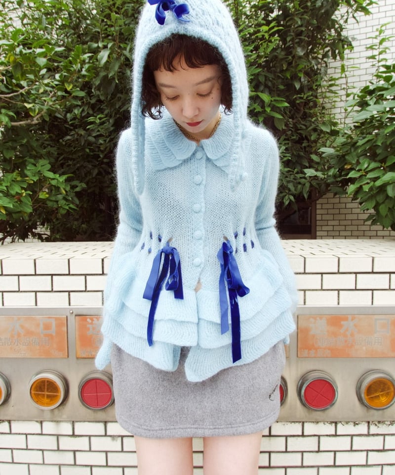 HOLIDAY. / MOHAIR BLEND RIBBON RUFFLE KNIT CARD