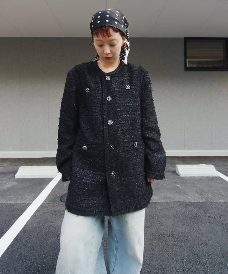 VIVIANO / Tulle Layered Tweed Jacket | JURK MAI