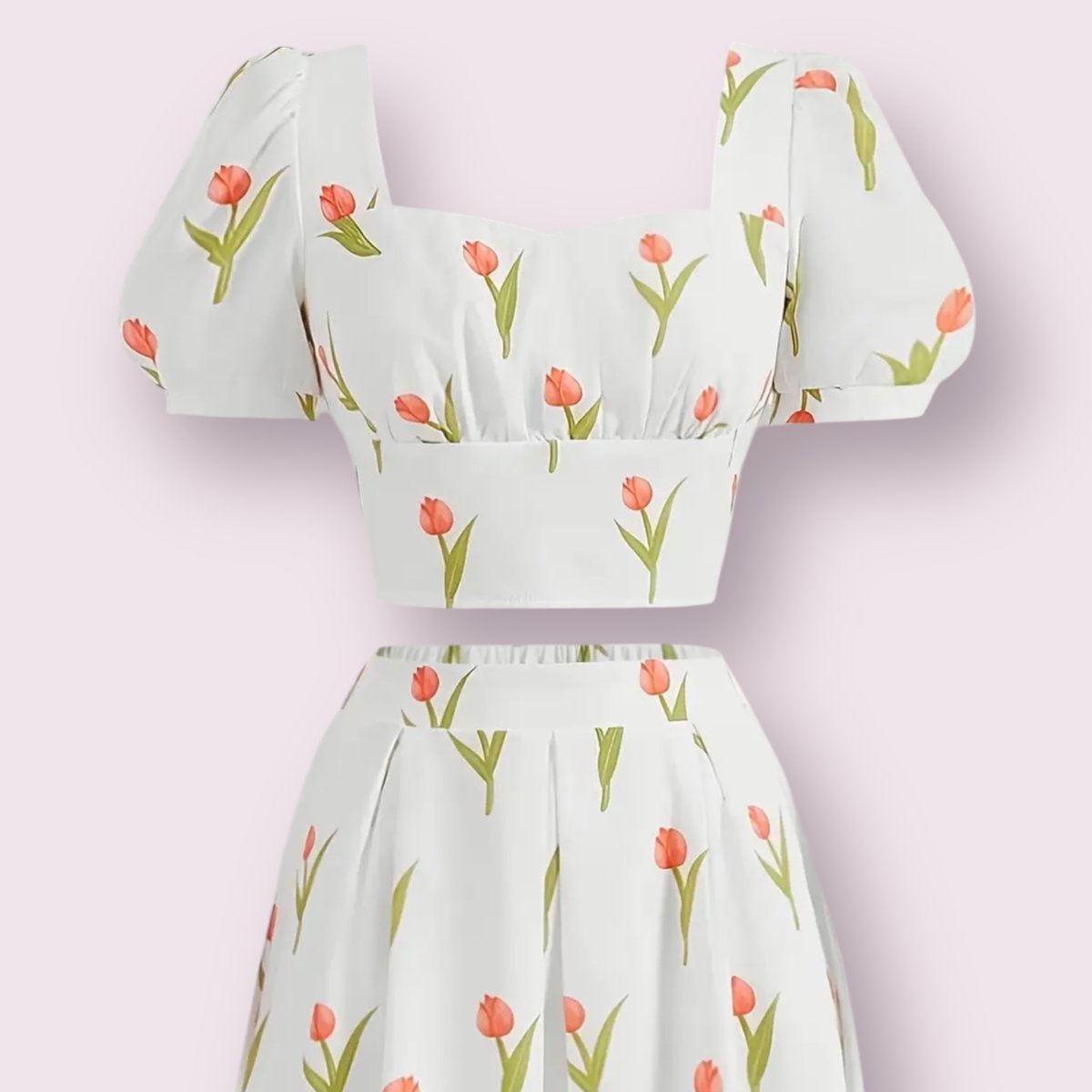 チューリップ🌷柄🌷セットアップホワイト‎🤍 | lazo