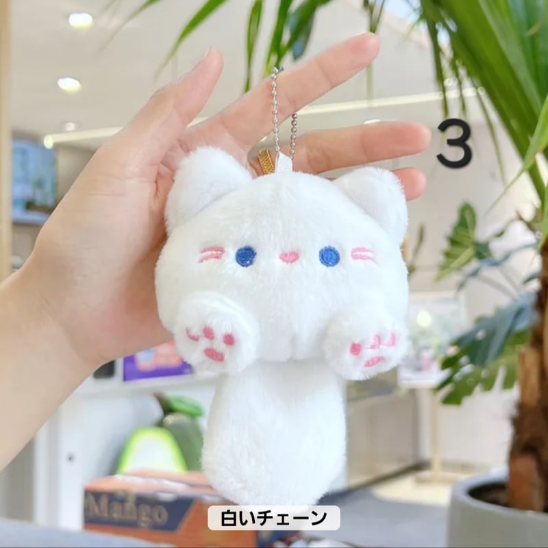 N0039K 可愛い猫の形ぬいぐるみキーチェーンリング | りさいくる&雑貨