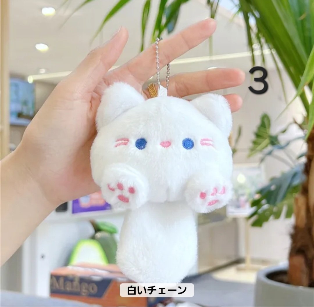 N0039K 可愛い猫の形ぬいぐるみキーチェーンリング | りさいくる&雑貨