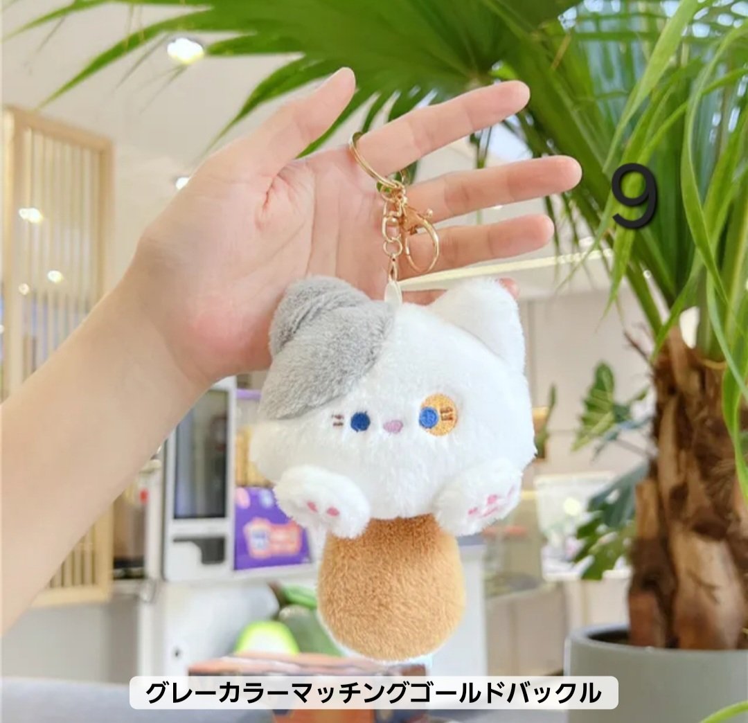N0039K 可愛い猫の形ぬいぐるみキーチェーンリング | りさいくる&雑貨