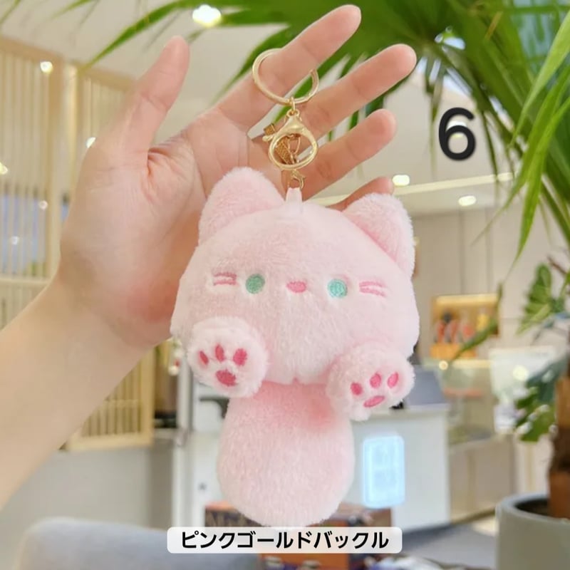 N0039K 可愛い猫の形ぬいぐるみキーチェーンリング | りさいくる&雑貨