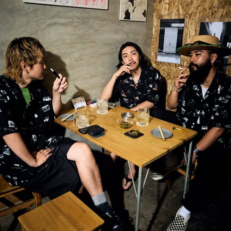 GENBA_アロハシャツ(モノクロ)