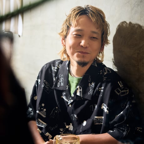 GENBA_アロハシャツ(モノクロ)
