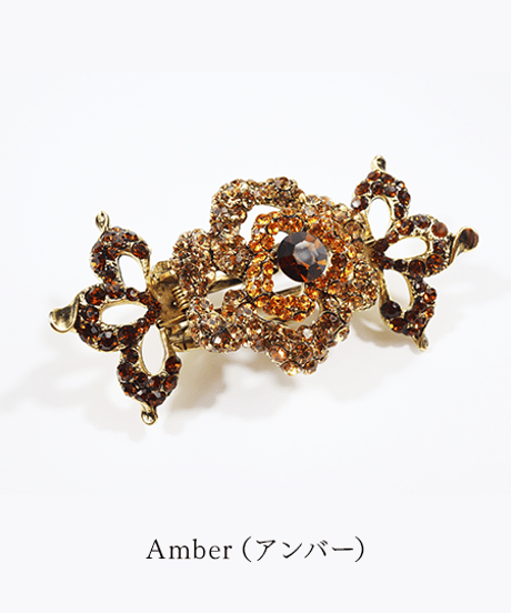 クリスタルローズヘアクリップ