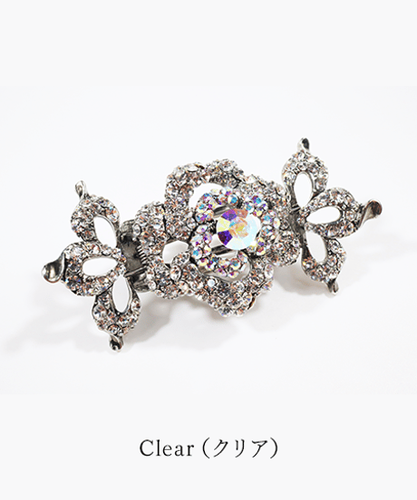 クリスタルローズヘアクリップ