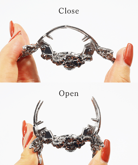 クリスタルローズヘアクリップ