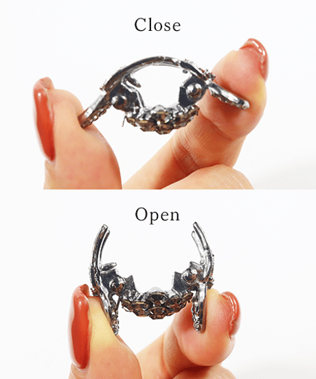 ミニクリスタルスクラスターヘアクリップ(2ピース1セット)