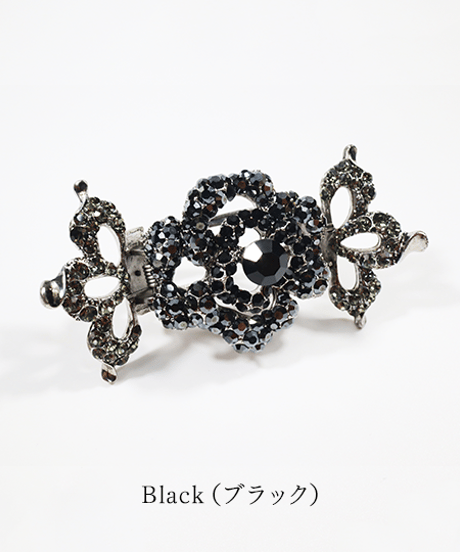 クリスタルローズヘアクリップ