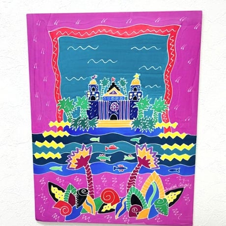 【真作保証】Judith Geiger（ジュディス・ガイガー）／「Santa Babara Scene」 絵画 額なし