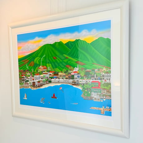 【真作保証】Jan Devidson（ジャン・デヴィッドソン）／「Lahaina Days」米国女流作家 セリグラフ・シルクスクリーン 絵画 版画
