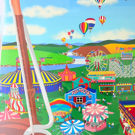 【真作保証】Jan Devidson（ジャン・デヴィッドソン）／「It's Carnival Time」米国女流作家 セリグラフ・シルクスクリーン 絵画 版画