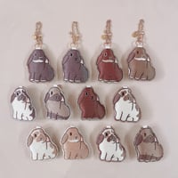 ラビット刺繍チャーム(ホーランドロップ：リンクス~ブルー系)