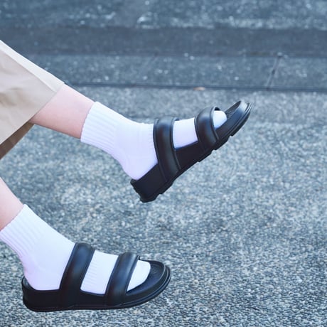 Double Strap Sandals<Black>