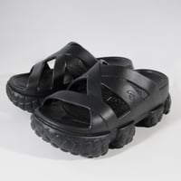 Cross Strap Sandals<All Black>