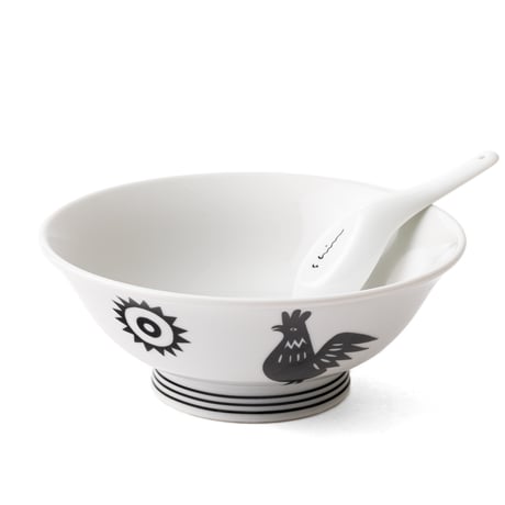 【新品未使用】ヒグチユウコ　ラーメンどんぶり＆レンゲ　セット　美濃焼 新品未使用】ヒグチユウコ ラーメンどんぶり＆レンゲ セット