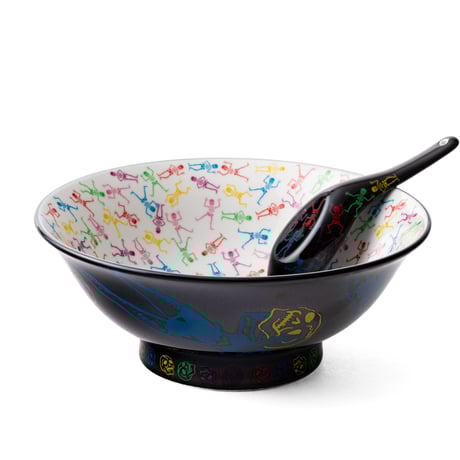 【新品未使用】ヒグチユウコ　ラーメンどんぶり＆レンゲ　セット　美濃焼 新品未使用】ヒグチユウコ ラーメンどんぶり＆レンゲ セット
