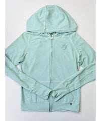 Mint color striped zip up