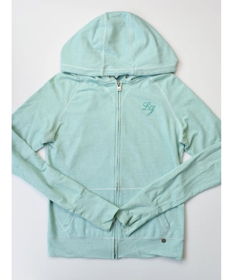 Mint color striped zip up