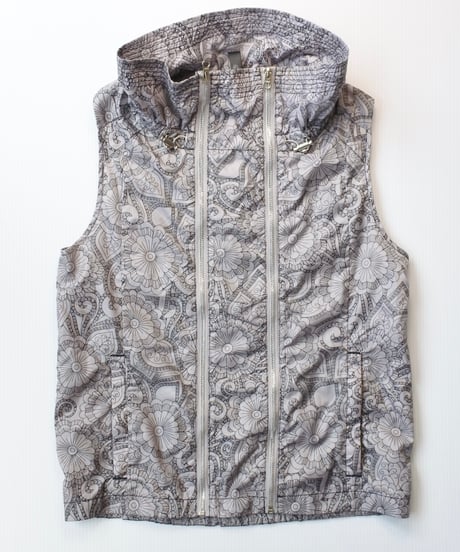 floral patterned zip vest