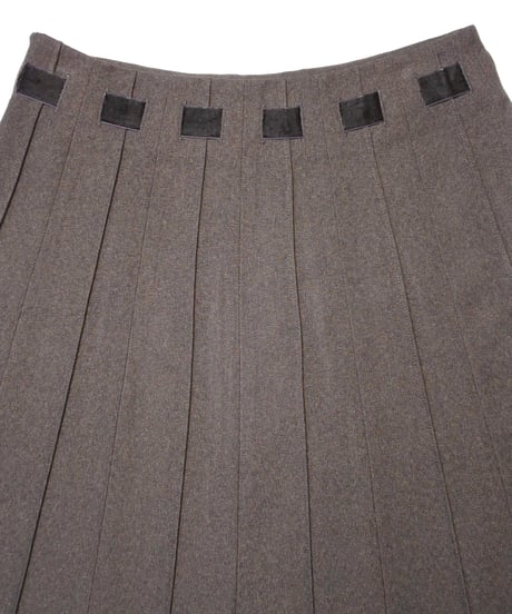 Dark brown belted skirt