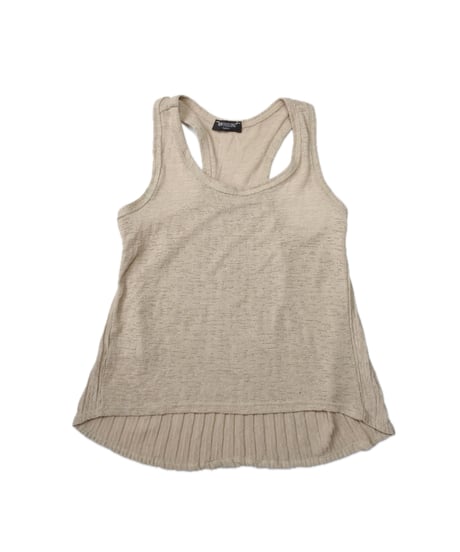 Pleated beige tank top