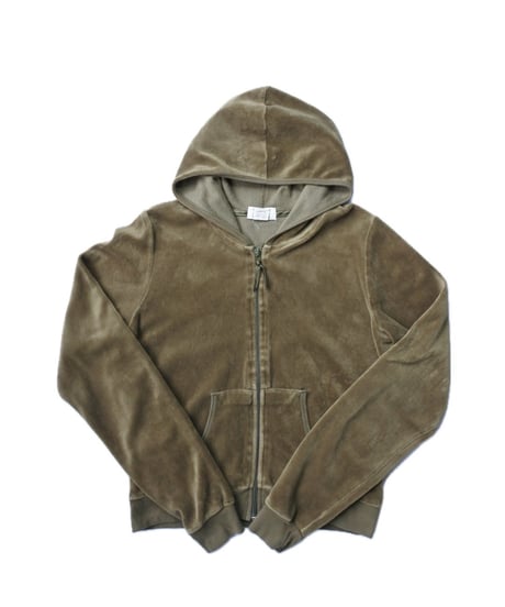 velour khaki zip up