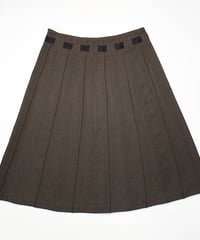 Dark brown belted skirt