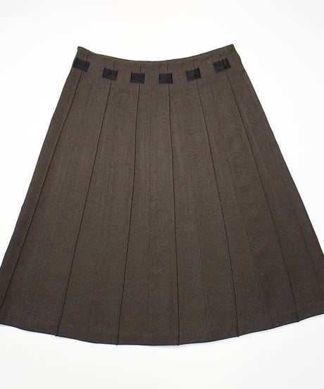Dark brown belted skirt