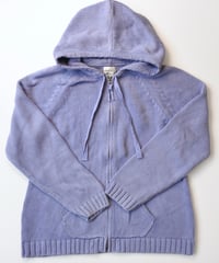 purple blue zip up knit