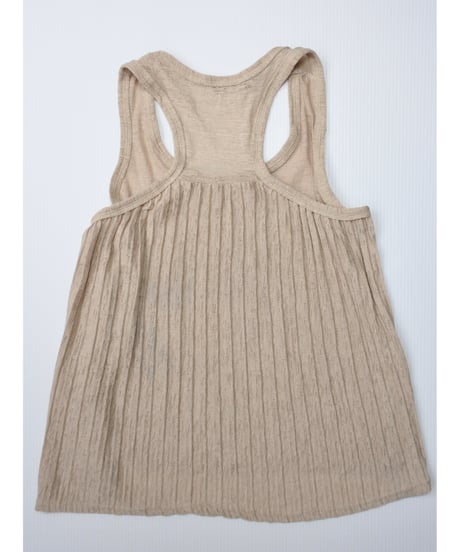 Pleated beige tank top