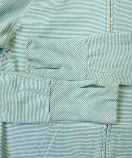 Mint color striped zip up