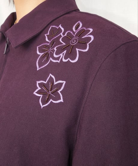 flower embroidered jacket