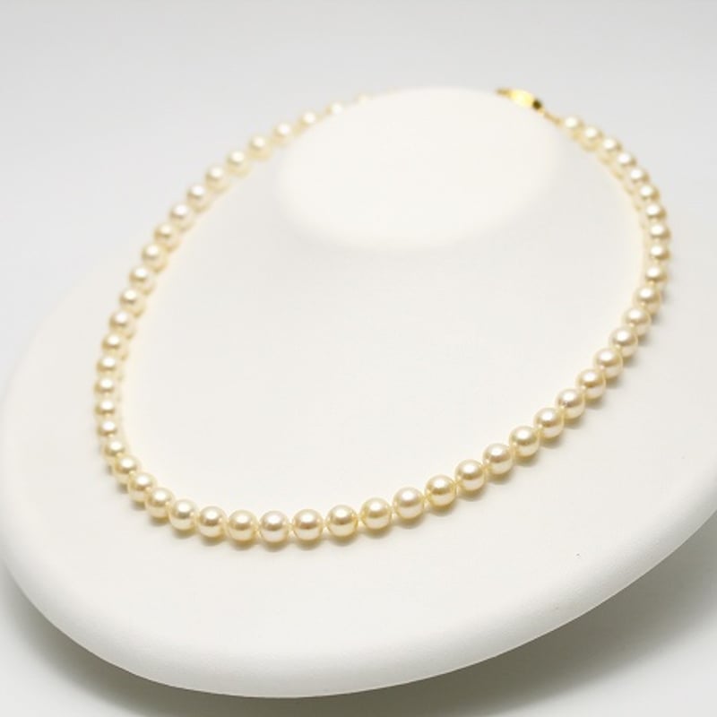 あこや真珠　パールネックレス　イヤリングセット　6.5-7.0mm クリーム色 アコヤ真珠パールネックレス 6.5-7.0mm クリーム系カラー | eiho-pearl