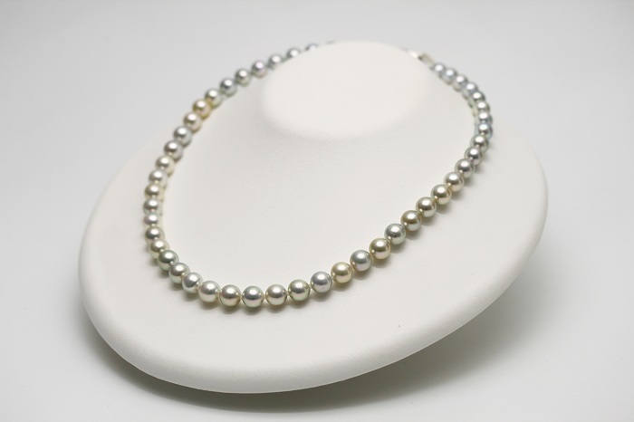 アコヤ真珠パールネックレス 7.0-9.0mm マルチカラー | eiho-pearl