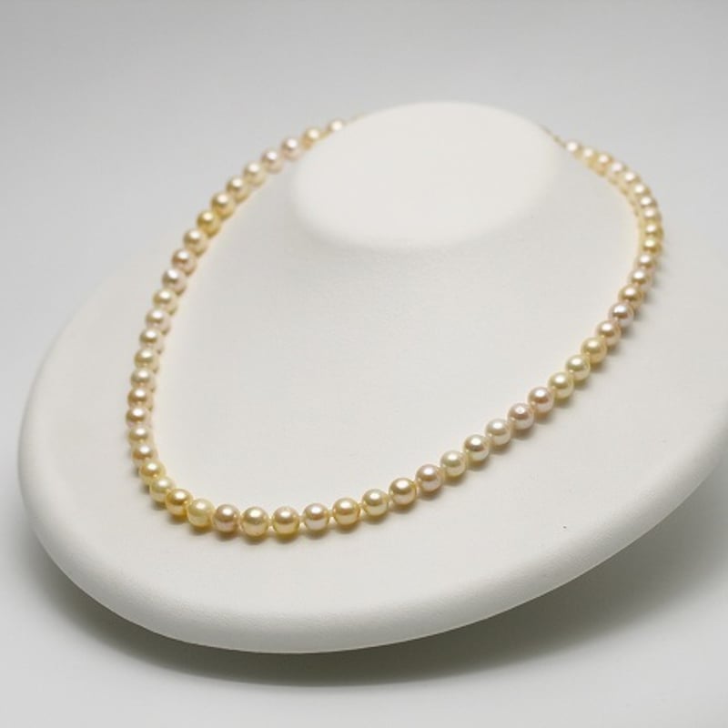 アコヤ真珠パールネックレス 6.0-7.0mm ゴールドカラー | eiho-pearl