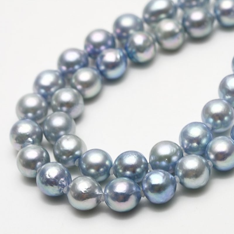 アコヤ真珠パールロングネックレス 7.5-8.0mm ブルーカラー | eiho-pearl
