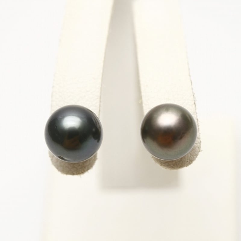 タヒチ黒蝶真珠パールピアス 7mm マルチカラー K14WG製 入学式 卒業式 