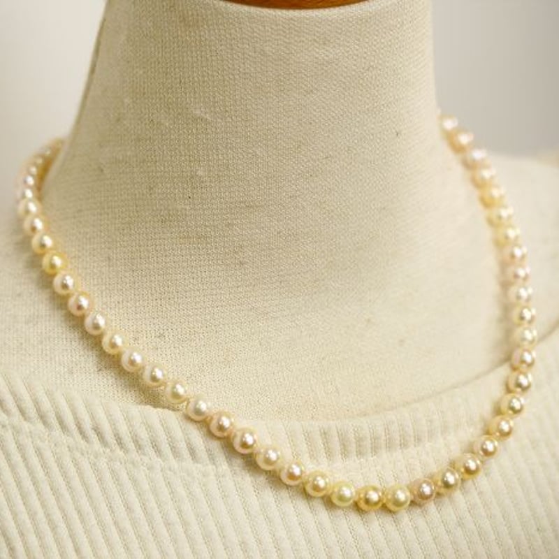 アコヤ真珠パールネックレス 6.0-7.0mm ゴールドカラー | eiho-pearl