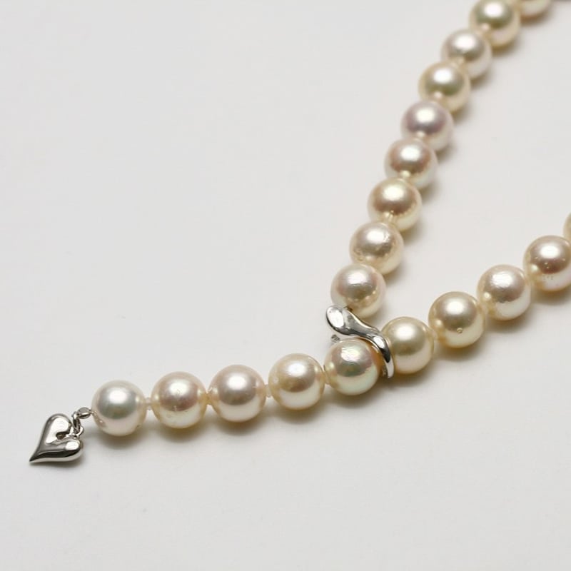 アコヤ真珠パールセミロングネックレス 8.0-8.5mm ホワイトピンク 