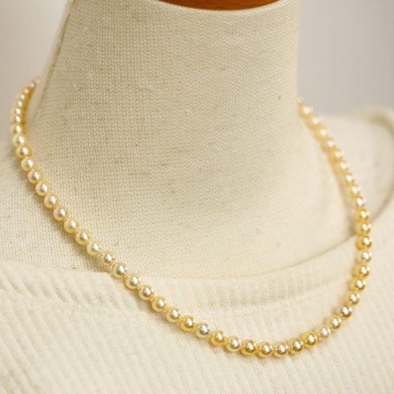 アコヤ真珠パールネックレス 5.0-6.0mm ゴールドカラー | eiho-pearl