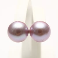 南洋白蝶真珠パールピアス ケシ シングルデザイン 18×14mm ナチュラル 