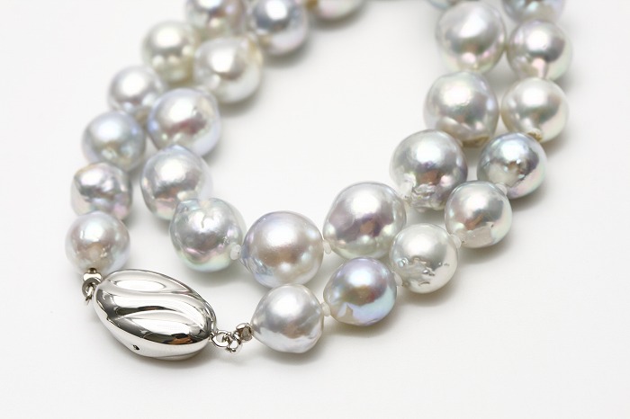 アコヤ真珠パールロングネックレス　8.0-10.0mm　ナチュラルカラー アコヤ真珠パールロングネックレス 8.0-10.0mm ナチュラルグレーカラー