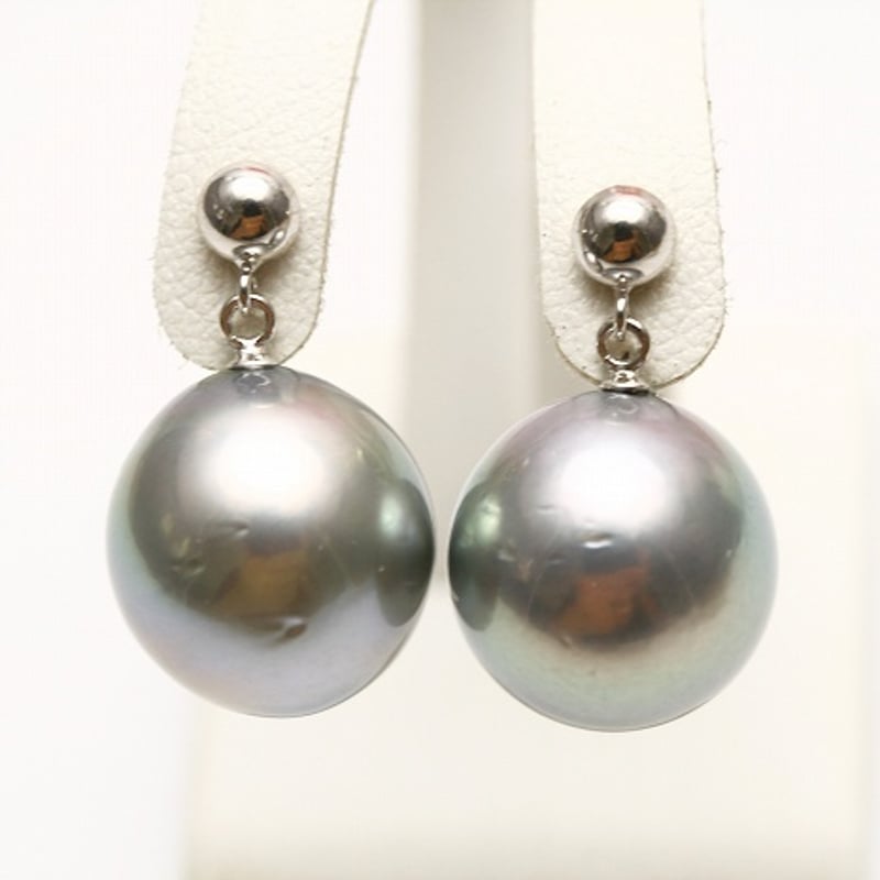 南洋白蝶真珠パールピアスケシマルチカラーK18製