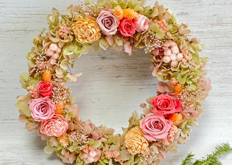 紫陽花の夢 プリザーブドフラワー・リースL | WARAKU