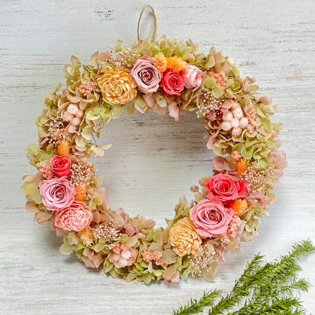 紫陽花の夢 プリザーブドフラワー・リースL | WARAKU