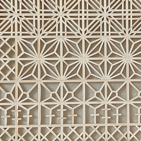 照明アートパネル：組子の灯 麻の守（角麻・桐麻の葉・胡麻） | WARAKU